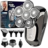 AW 6D Head Shavers for Bald Men, Anti-Pinch Electric Razor for Men, 5-in-1 Mens Grooming Kit with Nose Hair Trimmer, Beard Trimmer for Men, Waterproof and Rechargeable Electric Shavers