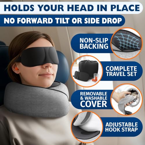 Image of Travel Neck Pillows for Airplanes, 4-in-1 Set, 360 G-Shape