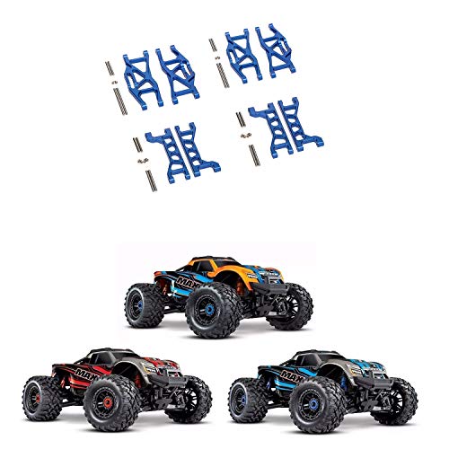 Facibom CNC Aluminum Alloy 10mm Widened Suspension Arm for 1/10 MAXX Truck 89076-4 Upgrade Parts,Blue - Thumbnail 5