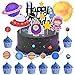 17 Piezas Astronauta Decoración de Tartas Cumpleaños,Creativo Planetas Astronauta Espacial Adornos para Tartas para Cumpleaños de Niños Cake Topper Tartas Infantiles Chico