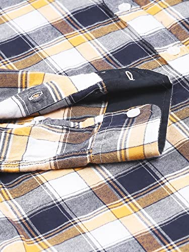 Image of Dennis Lingo Men's Yellow Slim Fit Cotton Casual Shirt