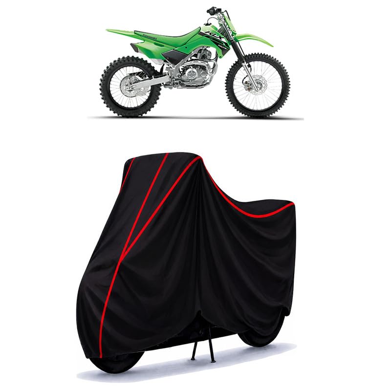 Image of KLX230RS Water Resistant Bike Cover for All Motorcycles & Scooters | Heavy Duty Premium Taffeta Fabric | UV Protection, Dustproof, Scratchproof | All Weather Two Wheeler Body Cover with Elastic Bottom