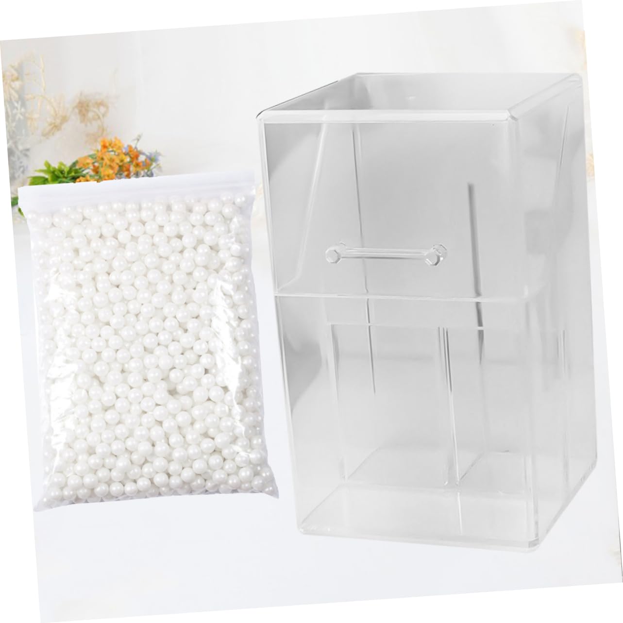 Beavorty Coperchio Per Porta Pennelli Da Trucco in Acrilico Contenitore Per Pennelli Da Trucco Porta Matita Per Sopracciglia Custodia Da 1000 Pezzi Design Robusto Bianco