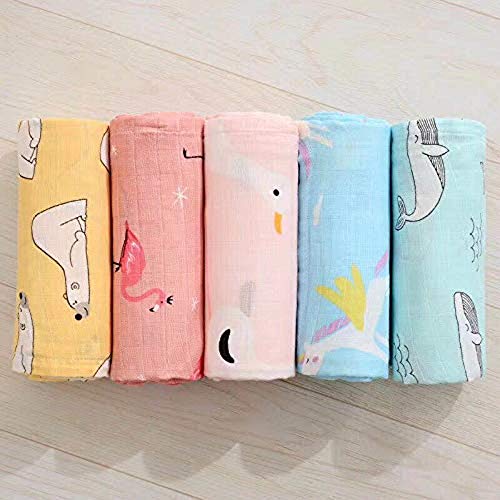 Image of Kassy Pop Printed 6 Layer Bamboo Muslin Blanket Cum Swaddling Towel for Baby, Toddlers | 70% Bamboo, 30% Cotton | AC Quilt, Multi-Purpose Blanket | Toxin Free | 110cm x 110cm (Winter Animal Print)