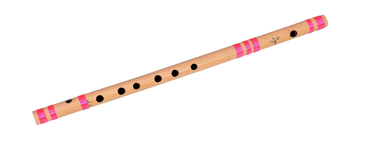 SAI Musical Bamboo Flute for Deep Low Frequency Sonorous Notes, 17-inch (Multicolour)