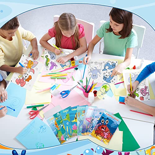 Jutom 24 Pcs Mini Ocean Coloring Books Bulk for Kids Adults Under The Sea Party Favors DIY Craft Mini Small Coloring Book for Home Activity Holiday Supplies Party - Image 4