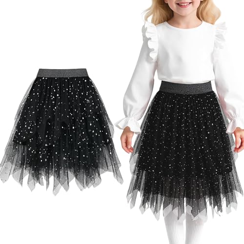 Baogaier Mädchen Tüllrock Pailletten Elastisch Hohe Taille Mesh...