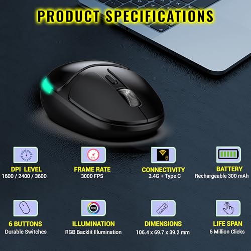 Ant Esports GM325 PRO Mini Wireless Static RGB Gaming Mouse, 2.4G Wireless, 5 Buttons, USB Nano Receiver, Black Ant Esports GM325 PRO Mini Wireless Static RGB Gaming Mouse, 2.4G Wireless, 5 Buttons, USB Nano Receiver, Black