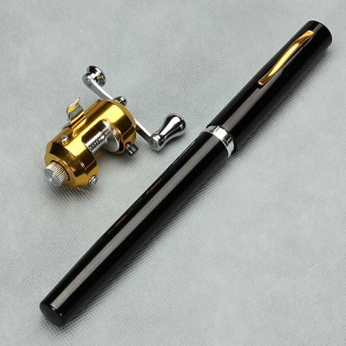 G Ganen 38inch Mini Portable Pocket Aluminum Alloy Fishing Rod Pen Great Gift