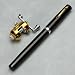 Black 38inch Mini Portable Pocket Pen Shape Aluminum Alloy Fishing Rod Pole Reel