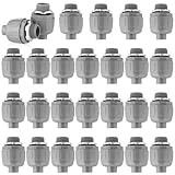 WENORA Conduit Connectors, 25 PCS 1/2 Inch UL Listed Liquid Tight Connector PVC Flexible Conduit Connector, 180 Degree Straight