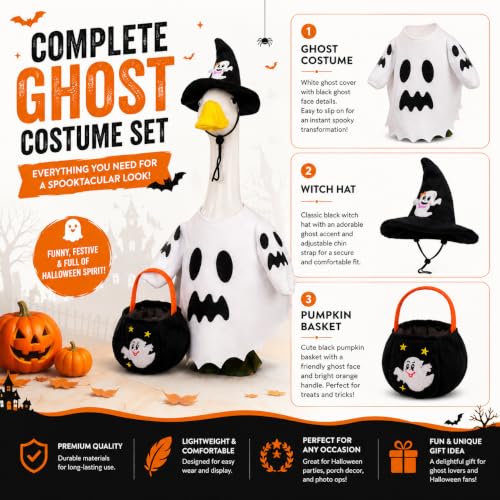 2026 New Halloween Porch Goose outfit | Ghost outfit,23" Porch Goose Halloween Outfits ,halloween decorations，porch goose fall outfit - image 8