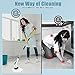 Exfeeko Electric Spin Scrubber for Cleaning: Cordless Bath Tub Scrub Brush with Long Handle & 7 Replaceable Heads - Multi Functional Power Shower Scrubber for Bathroom Tile Floor Bathtub Scrubbing