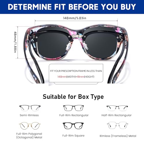 Image of Xfeel Polarized Over Glasses Sunglasses for Women Sunglasses that Fit Over Glasses UV400 Protection for Outdoor Driving