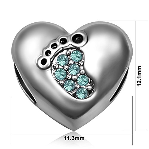Love Feet Heart Mom Mommy Birthday Birthstone Jan-December Womens Beads Charms for Bracelets Mother Wife Sister Grandma Jewelry4