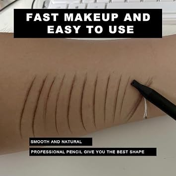 KZBOY Waterproof Microblading Eyebrow Mapping Pencils with a Sharpener(Black)