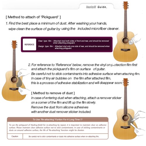 Healingshield Premium Acoustic Guitar Pickguard Style Type Clear Glossy #TOP3