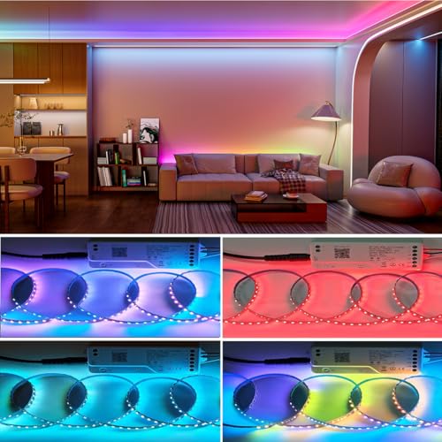Image of WS2812B RGB LED Strip 3.28ft 5V Individually Addressable 5mm Ultra Thin 2020SMD Dream Color Smart RGB 160LEDs /m 160ICs Flexible Tape Light for Car TV Backlighting (No Power /Controller)