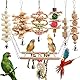 onebarleycorn Wellensittich Spielzeug, Papageienspielzeug Vogelspielzeug Papagei Spielzeug nymphensittich Vogel schaukel kanarienvogel Holzspielzeug Holz (7 Stück)