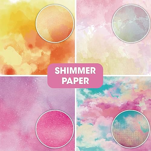 Desecraft 36 sheets 12x12 Paper Pad Pack Scrapbook Cardstock Decorative Paper - Shimmer Watercolor- for Card Making Journaling Planner Origami Scrapbook Paper Scrapbooking Supplies - Thumbnail 5