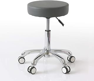 Stool on Wheels Heavy Duty Rolling Stools with Wheels Round Rolling Stools Heavy Duty Hydraulic for Shop Guitar Lab Tattoo Workbench Medical Adjustable Swivel Stool Chair (Color : Gray) Yearn for