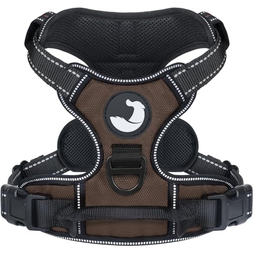 Joytale Anti-Zug Hundegeschirr für mittelgroße Hunde, Braun, M