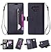 Samsung Note 9 Case,Galaxy Note 9 Wallet Case,FLYEE 10 Card Slots Premium Flip Wallet Leather Magnetic Case Purse with Zipper Coin Credit Card Holder Cover for Samsung Galaxy Note 9 Black