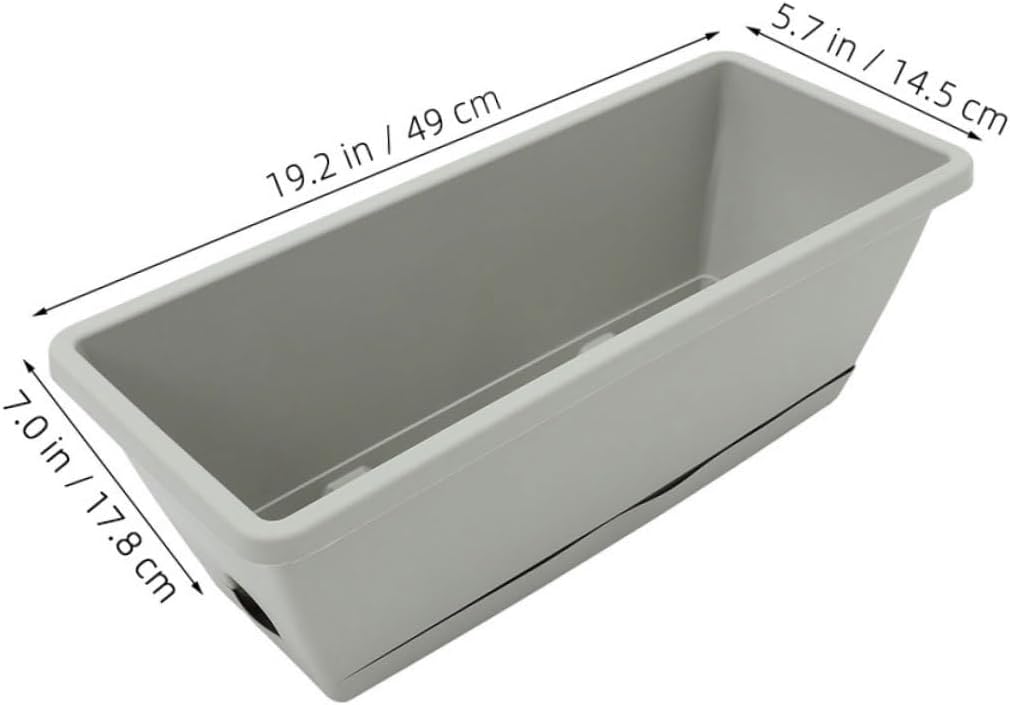 Angoily 4pcs Rectangular Vegetable Growing Pots Window Box Planter Large Herb and Flower Planters for Indoor Outdoor Garden Lightweight Planting Boxes for Patio Porch Decor