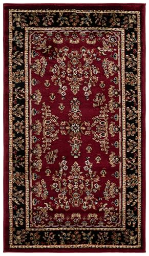 Tapete decorativo SAFAVIEH 2'3" x 4' Rojo y Negro miniatura 2