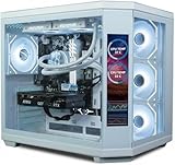 ionz Gaming PC - Desktop Computer, Ryzen 5 5700X, NVIDIA RTX 5060,16GB RAM 1TB SSD, 240mm AIO Liquid Cooling, Windows 11, 600W 80+ PSU, WiFi (APEX VISION, White)