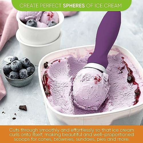 Spring Chef Heavy Duty Metal Ice Cream Scoop w/Comfortable Handle, Purple by Spring Chef - Image 4