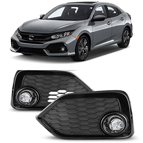 Winjet OEM Series for [2017 2018 2019 Honda Civic Hatchback/Si] Driving LED Fog Lights + Switch + Wiring Kit