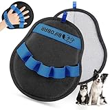 Pet Hair Removal Glove - Magic Brush Electrostatic Mitt for Dogs & Cats, Reusable Grooming Gloves - Dog Hair Remover Tool with 5-Finger Design for Couch, Carpet, Furniture, Laundry & Clothing (Blue)