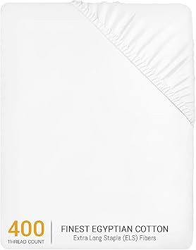 Pamposh 400 Thread Count Egyptian Cotton King Size Fitted Sheets, Ultrasoft