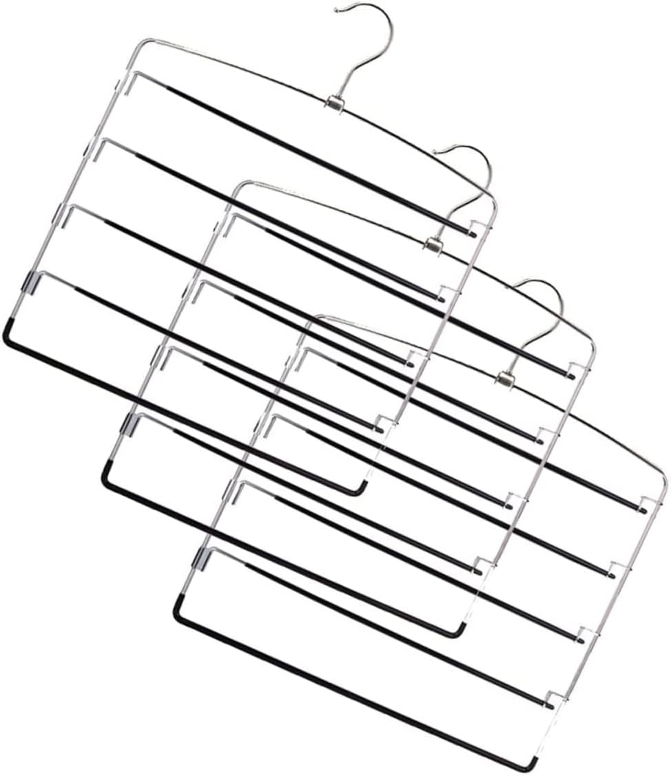 3pcs Metal Pants Hangers Clip Design for Maximizing Closet Space for Organizing Jeans and Skirts Versatile Storage for Home Use