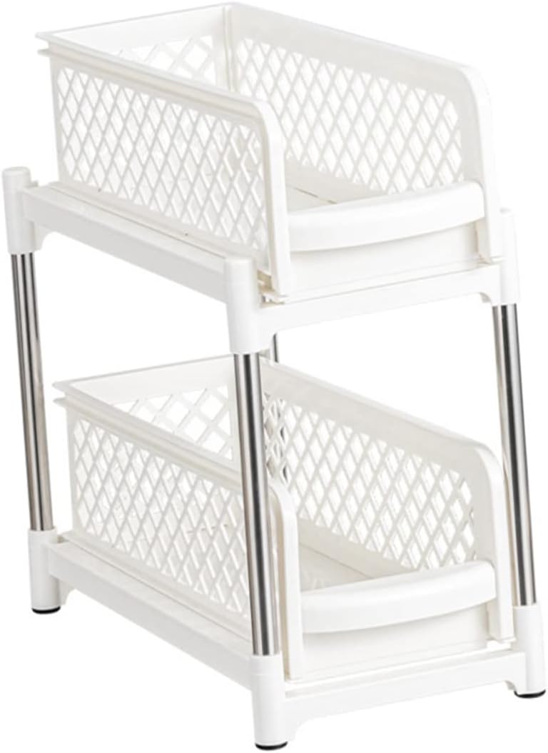 Professional Multi Function Bathroom Organizer with Double Storage Space Saving Shelf for Kitchen and Bathroom Accessories Convenient Countertop for Orderly Living Spaces