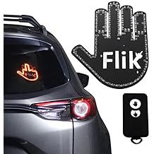 FLIK - THE ORIGINAL Middle Finger Light - Give The Bird &amp; Wave to Drivers - Hottest Gifted Car Accessories, Truck Accessories Car Gadgets Road Rage Signs for Men, Women, Teens - Funny Back Window Sign