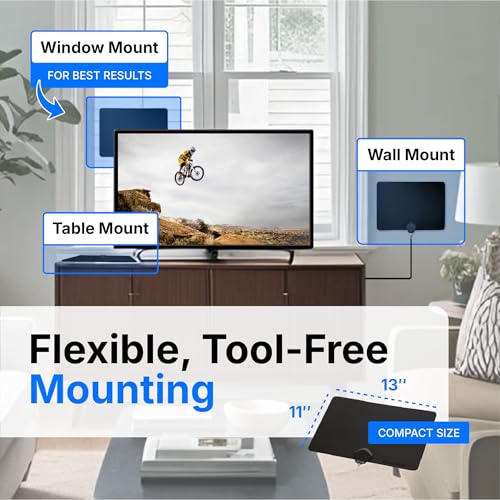 Image of Channel Master FLATenna - Indoor Digital HDTV Antenna, 12' Coaxial Cable, Superior Reception Range & Signal Reliability, Supports 4K Smart TVs, OTA Broadcast & NextGen TV, Easy Install