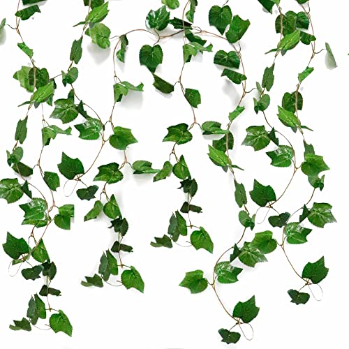 Tighall 5Pcs 38 Feet Artificial Vines Greenery Foliage Garland Faux Green Leaves Decor Fake Hanging Plants For Bedroom Wall Wedding Indoor Outdoor Decoration (Grape Leaves) #TOP9