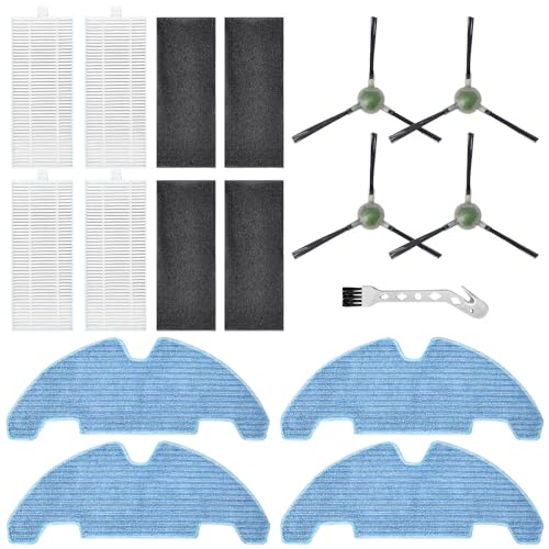 KiimSin - 13 piezas Accesorios de repuesto para Lefant M330 Pro aspiradora robot (4 paño, 4 filtro de repuesto, 4 cepillos laterales y 1 cepillo de limpieza)
