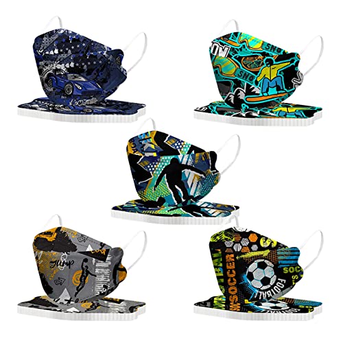 MaNMaNing Niños Mascarillas Pez 3D Mascarillas 50 Unidades Infantil Protección con Elástico para Los Oídos 20210302-MANING-CJ50/MIX