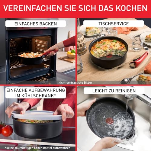 Tefal Ingenio Easy On 20-teiliges Topf und Pfannenset abnehmbarer Griff, stapelbar, platzsparend… – Ansicht 4