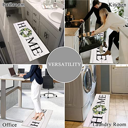 Kimode Non-Skid Kitchen Mat, 2 Set Washable Kitchen Rugs Floor Mats For Home Farmhouse Office, Durable Hallway Laundry Runner Rug Sink Area Rug (18"X29"+18"X47")-Home Design #TOP2