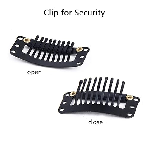 Miniatura 7 de Meiverah Extensiones de cabello humano con clip con flequillo base de seda flecos extensiones de repuesto para cabello liso 12 pulgadas 51 x 51