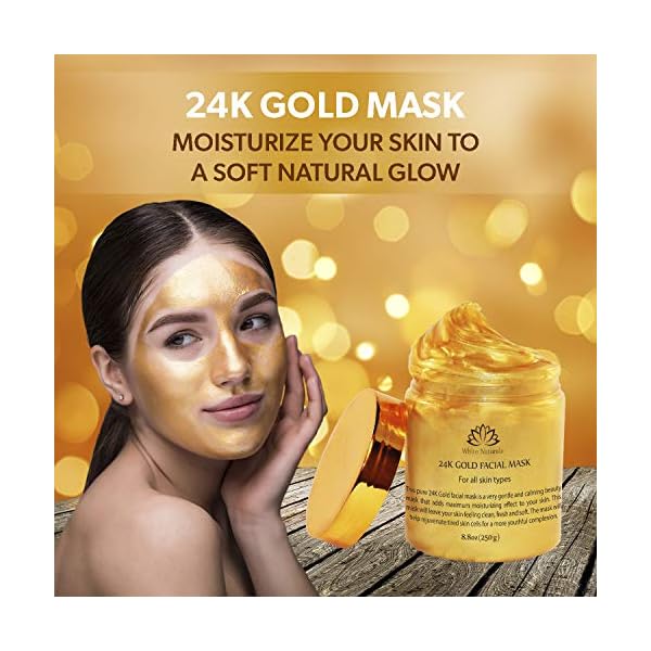 White Naturals One Day Sale 24K Gold Facial Mask, Anti-Aging Gold Face Mask For Flawless & Moisturizes Skin, Helps Reduces Wrinkles, Fine Lines & Acne Scars, Removes Blackheads, Dirt & Oils