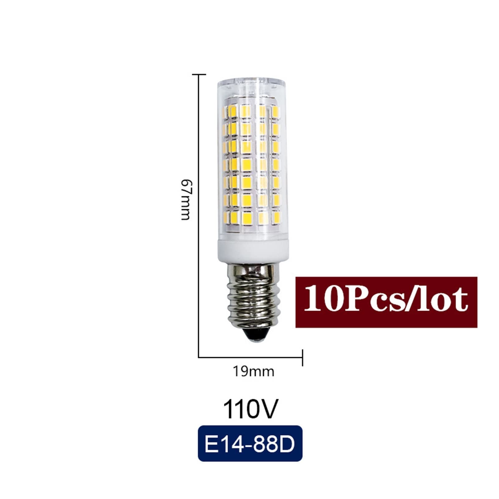 10 sztuk/partia G9 ściemnialna żarówka LED kukurydza E14 12W 110V 220V bez migotania lampa świeczki wymień 60W Halogen na oświetlenie żyrandola Lucky (Color : Cold- ­E14, Size : 220V - No-12W