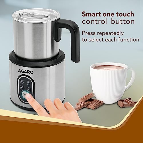 AGARO Regal Milk Frother for Coffee, 4 in 1 Electric Detachable Milk Frother and Heater | Made of Stainless Steel with Hot & Cold Foam Function for Latte, Cappuccino, Macchiato,... - Image 6