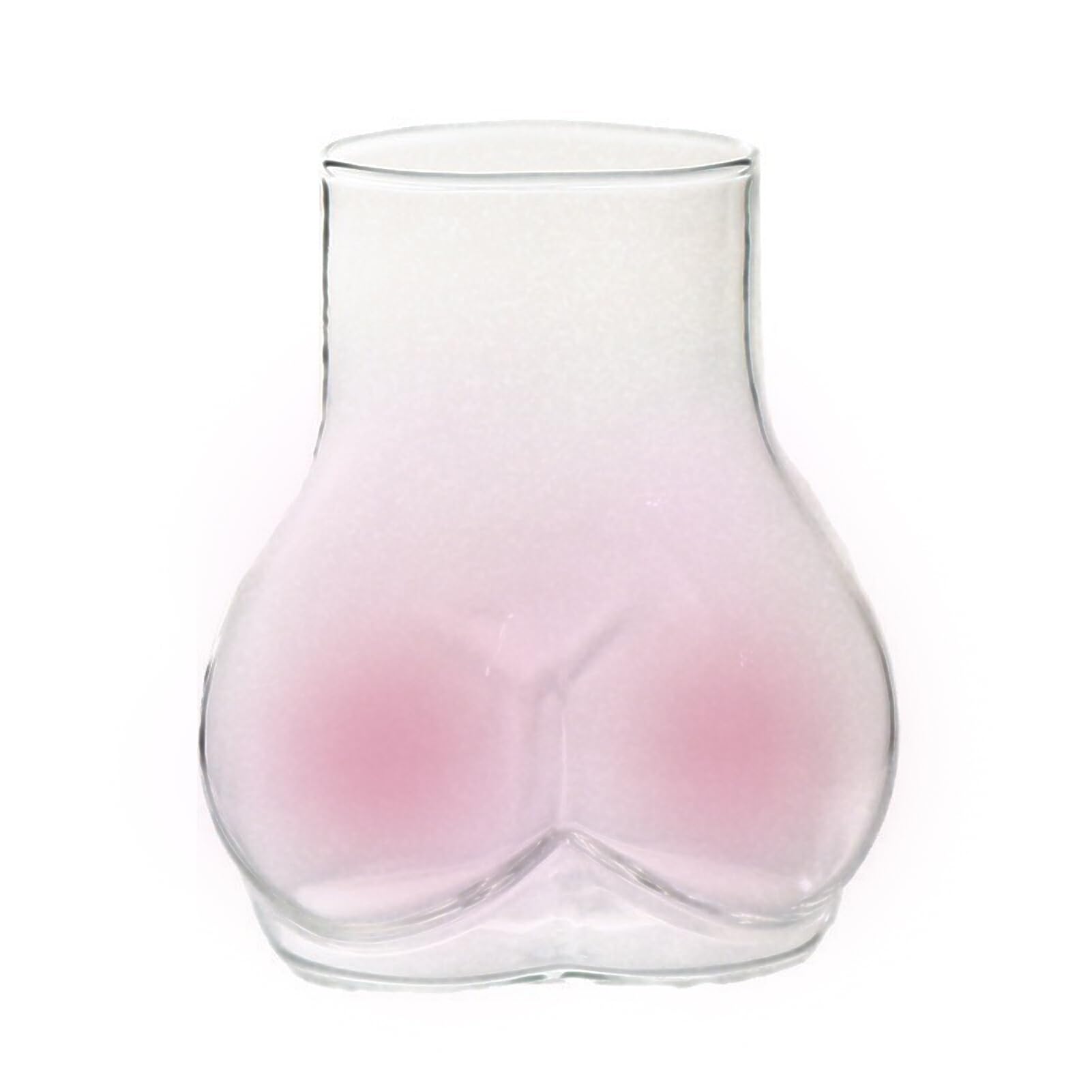 RTYUSWL 15 Oz Butt Funny Coffee Mug for Women & Friend Cute Novelty Gifts Butt Shaped 3d Cup Glass Clear Bum Cheeks Booty Mug Feminine Female Body Mug Vase Nice Butt Valentine's Gift(pink)