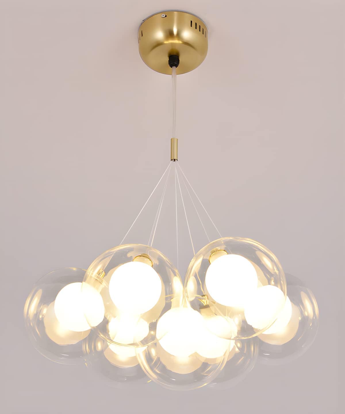 Lustre contemporain à bulles pour table de salle à manger