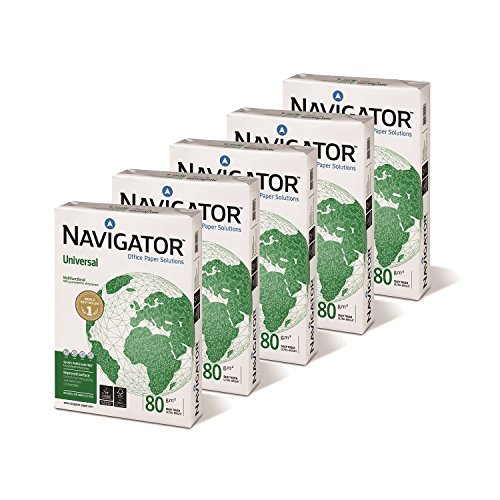 Caja de 5 paquetes 2500 Folios Navigator Universal 5x Paquete 500 hojas A4 80g Multifuncion